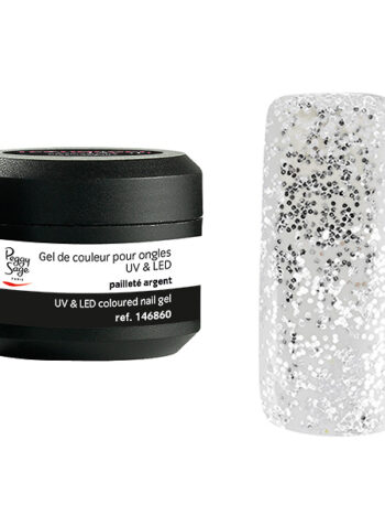 Gel UV&LED color para uñas pailleté argent 5g