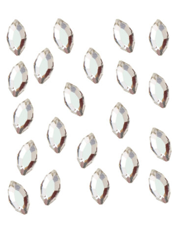 20 strass para uñas ovaladas plata 4 x 2 mm