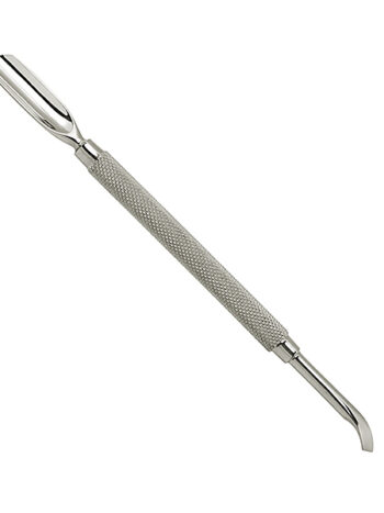 Instrumento doble gubia/empujador curvado